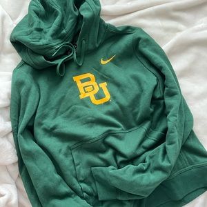 Baylor BU hoodie green with gold writing